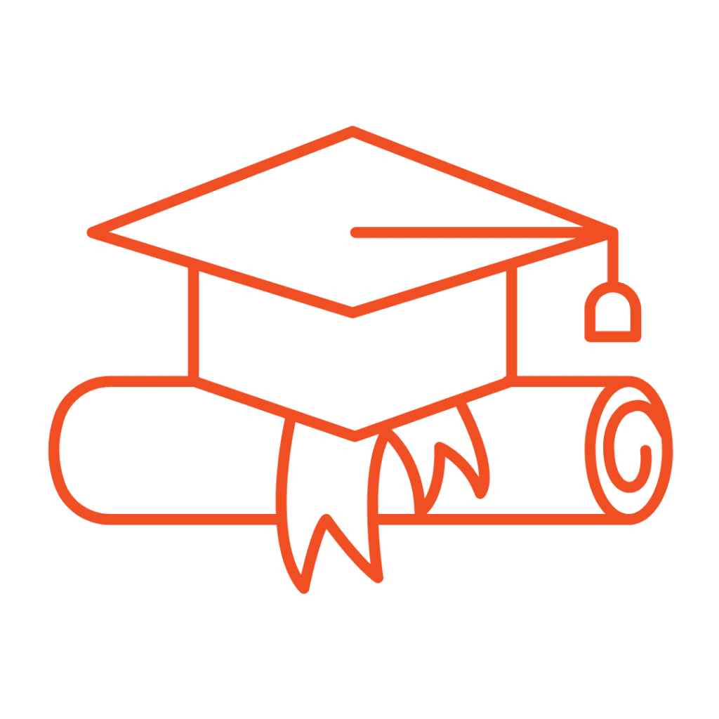 graphic of graduation cap and diploma