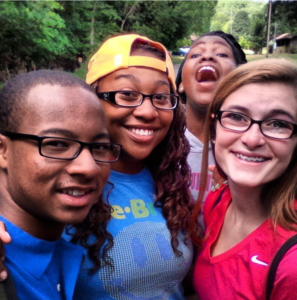 group of young people outside