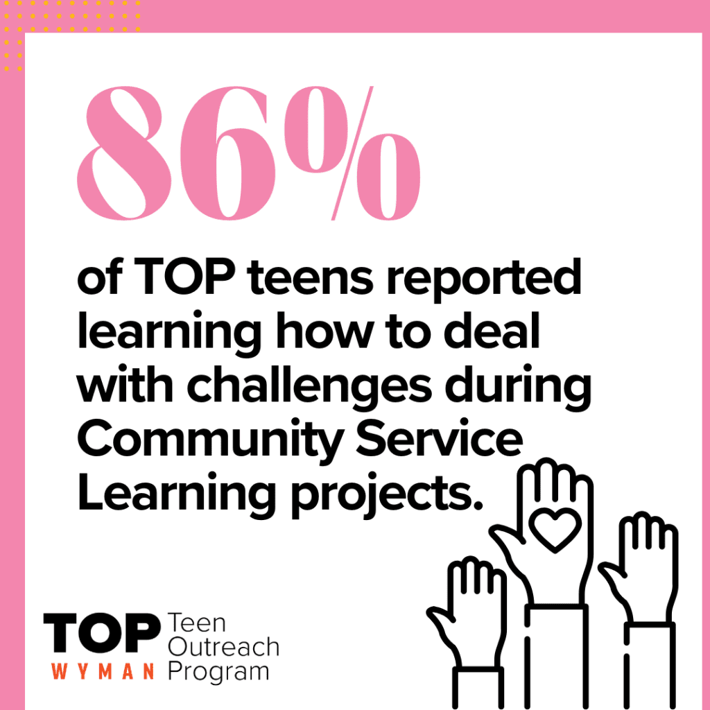 graphic showing TOP teens learn how to overcome challenges during CSL