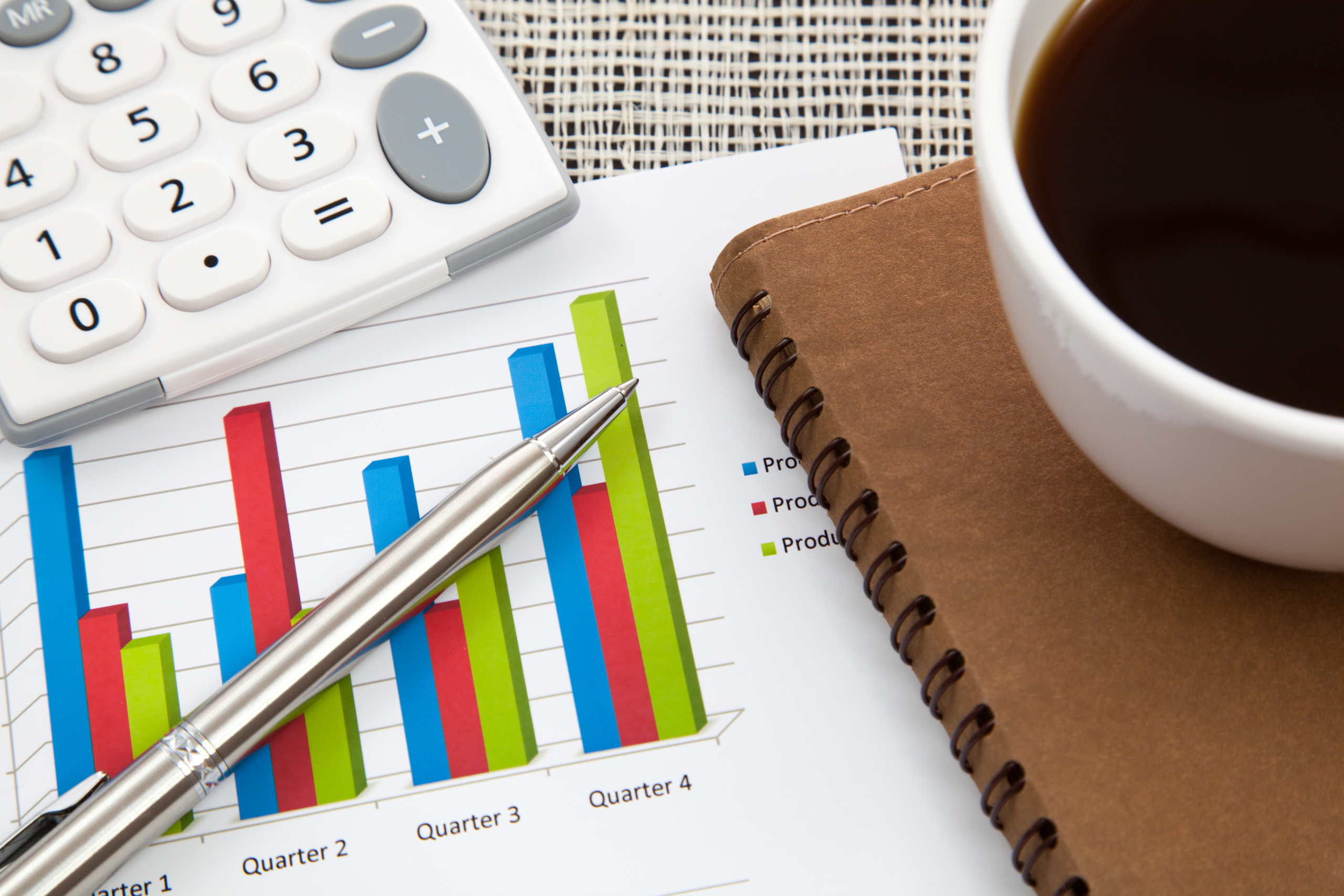 financial report on desk