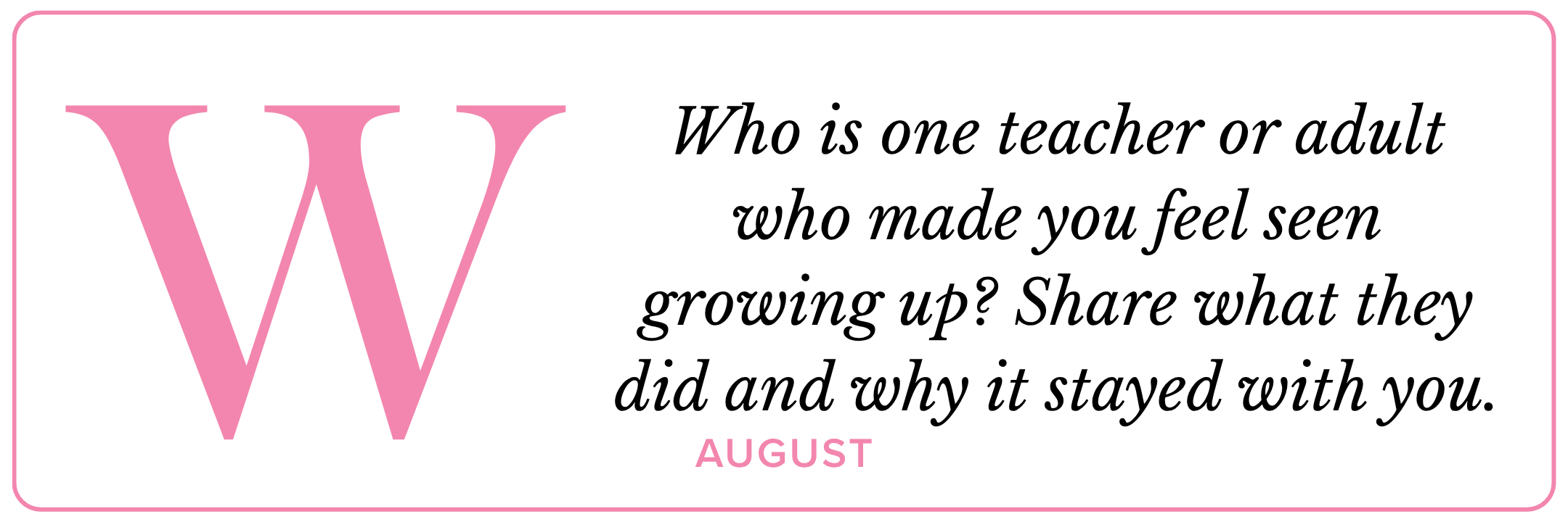 August connection game prompt
